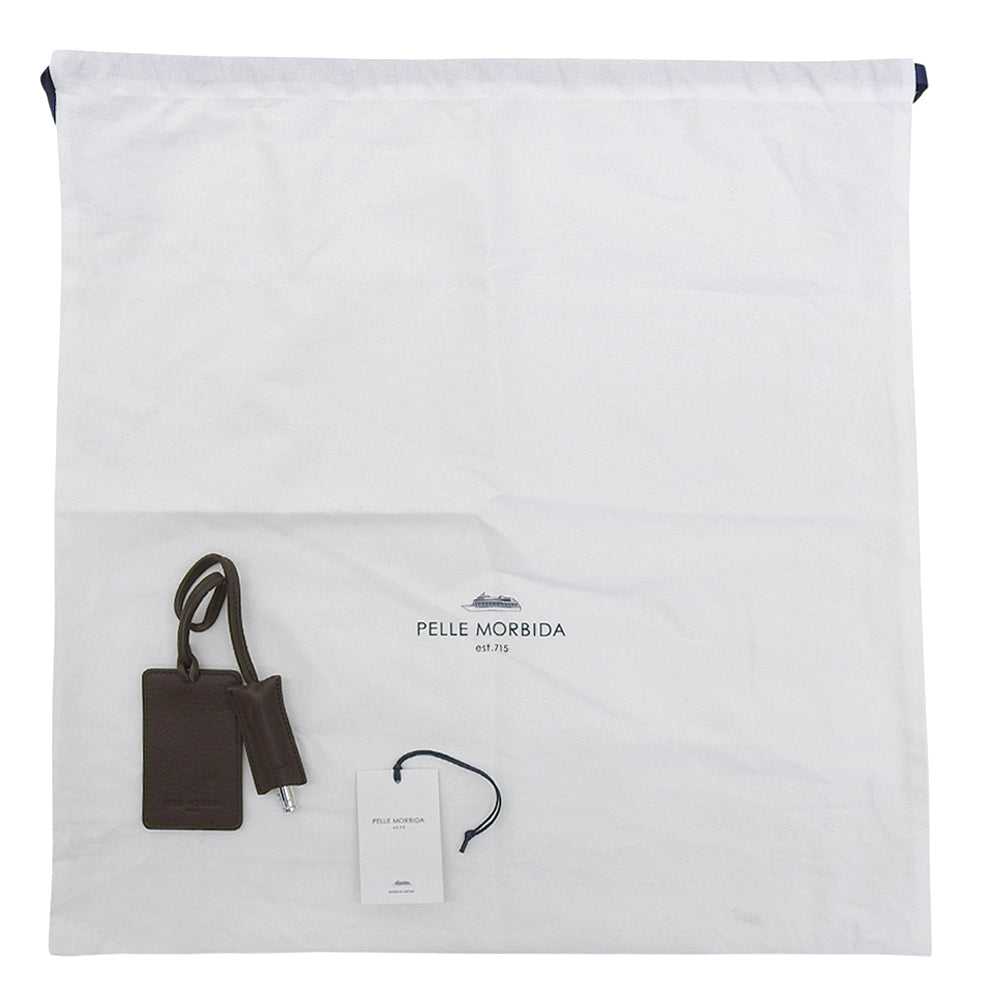 PELLE MORBIDA ペッレモルビダ 美品 Maiden Voyage シュリンクカーフ フラップ トートバッグ レディース ダークブラウン PMO-MB055A トートバッグ