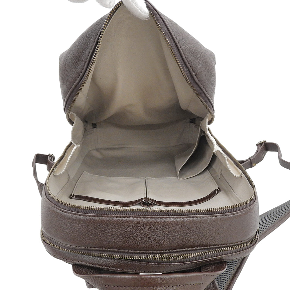 MOTHERHOUSE マザーハウス 新品同様 カゼマトウ バックパック メン カーフレザー リュック デイパック メンズ ダークブラウン MG14782-BM46 リュック バックパック