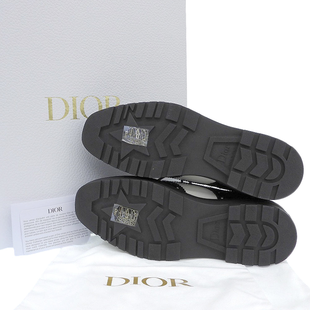 Christian Dior Teddy-D Wingtip Derby Shoes for Women, Black and White, Size 35
