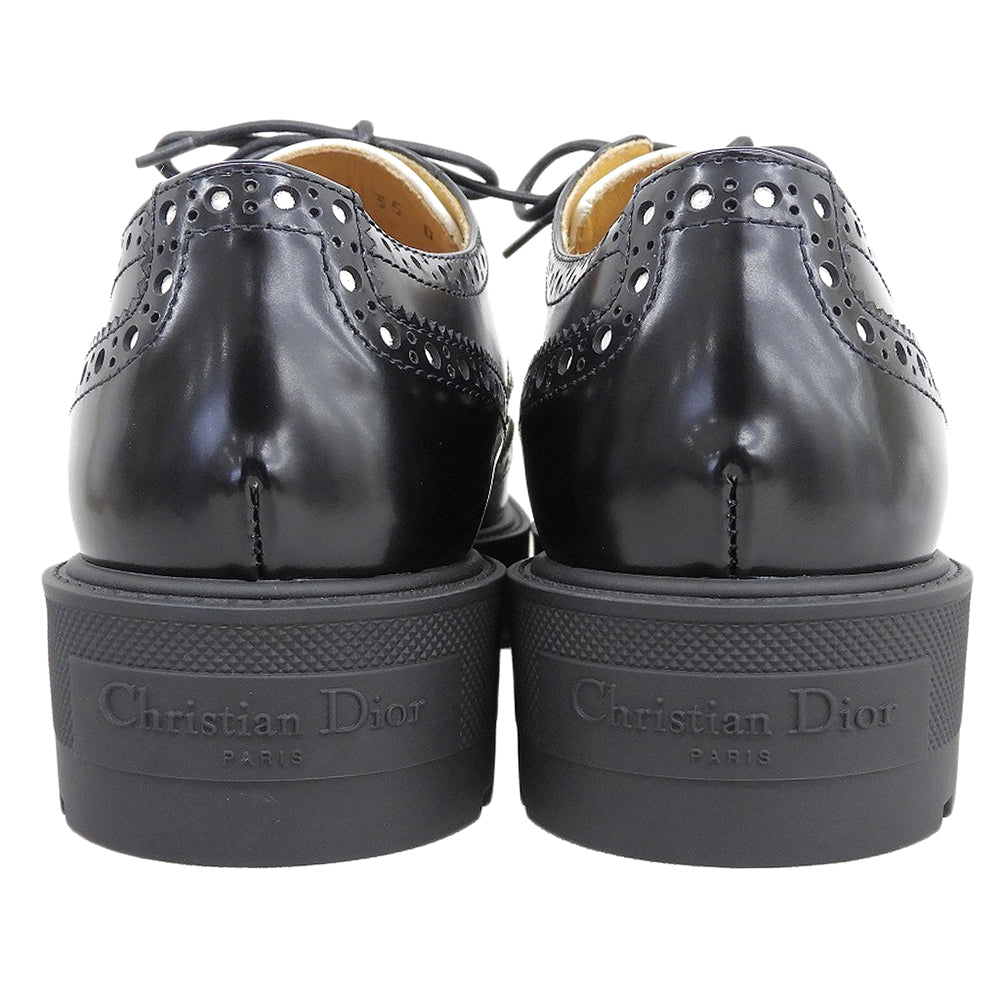 Christian Dior Teddy-D Wingtip Derby Shoes for Women, Black and White, Size 35