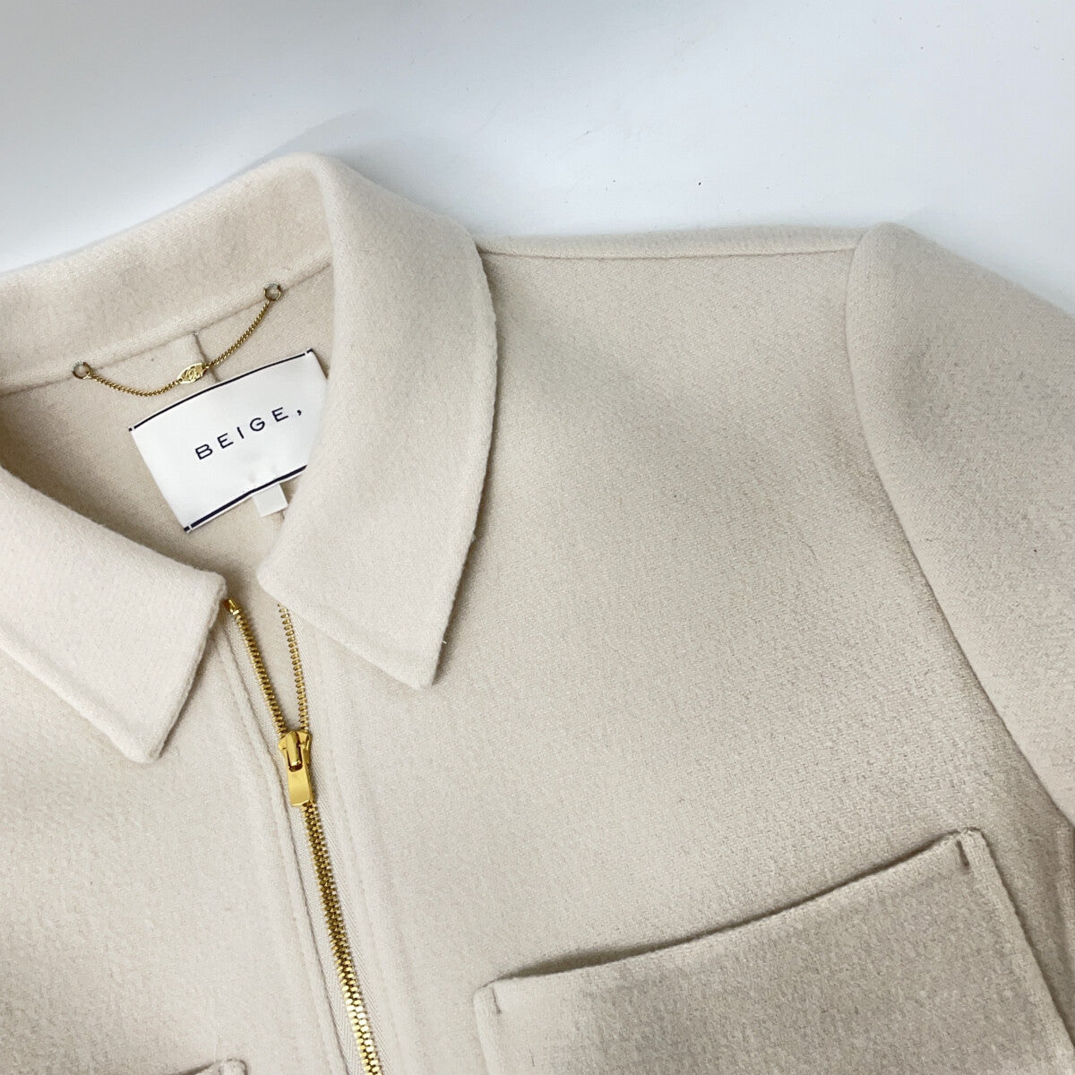 BEIGE BEIGE 2023 Beige Wool 90 Zip-up Short Jacket Jacket