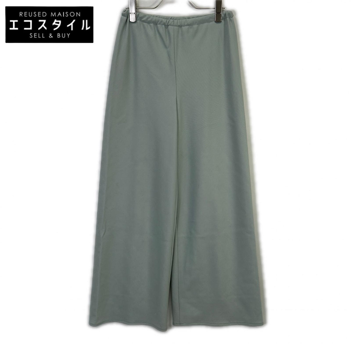 ESTNATION Estnation Light green wool doeskin bias easy pants Bottoms