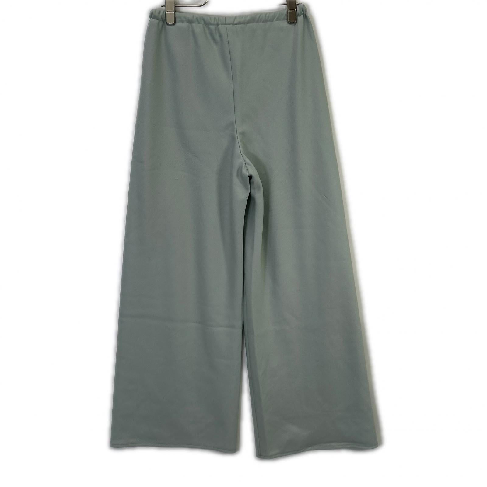 ESTNATION Light Green Wool Doeskin Bias Easy Pants Bottoms 36 Women's