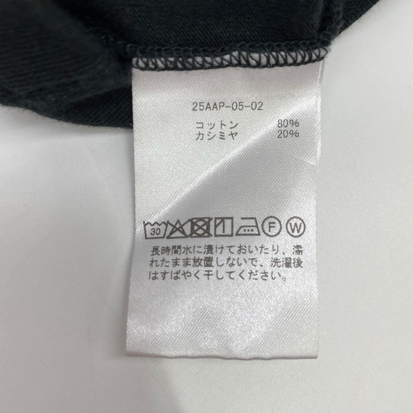 A.PRESSE アプレッセ 25AAP-05-02 25AW ブラック Cashmere Blend L/S T-Shirt ロングスリーブカットソー トップス
