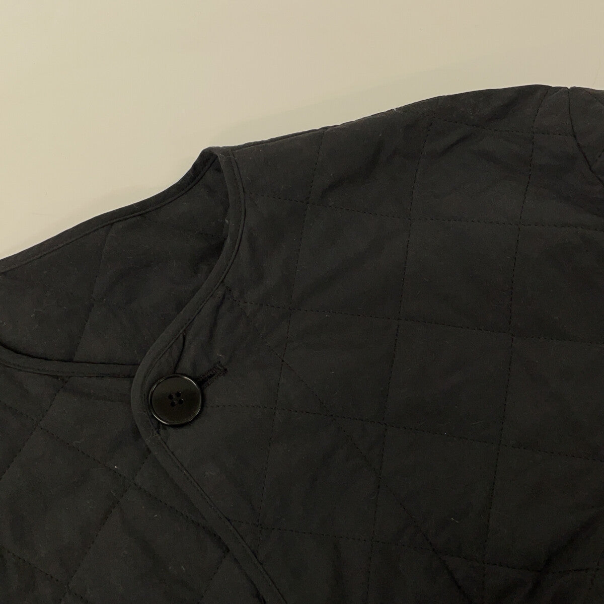 SINME シンメ 22AW-12-02 ブラック ナイロン キルティング ノーカラー コート コート
