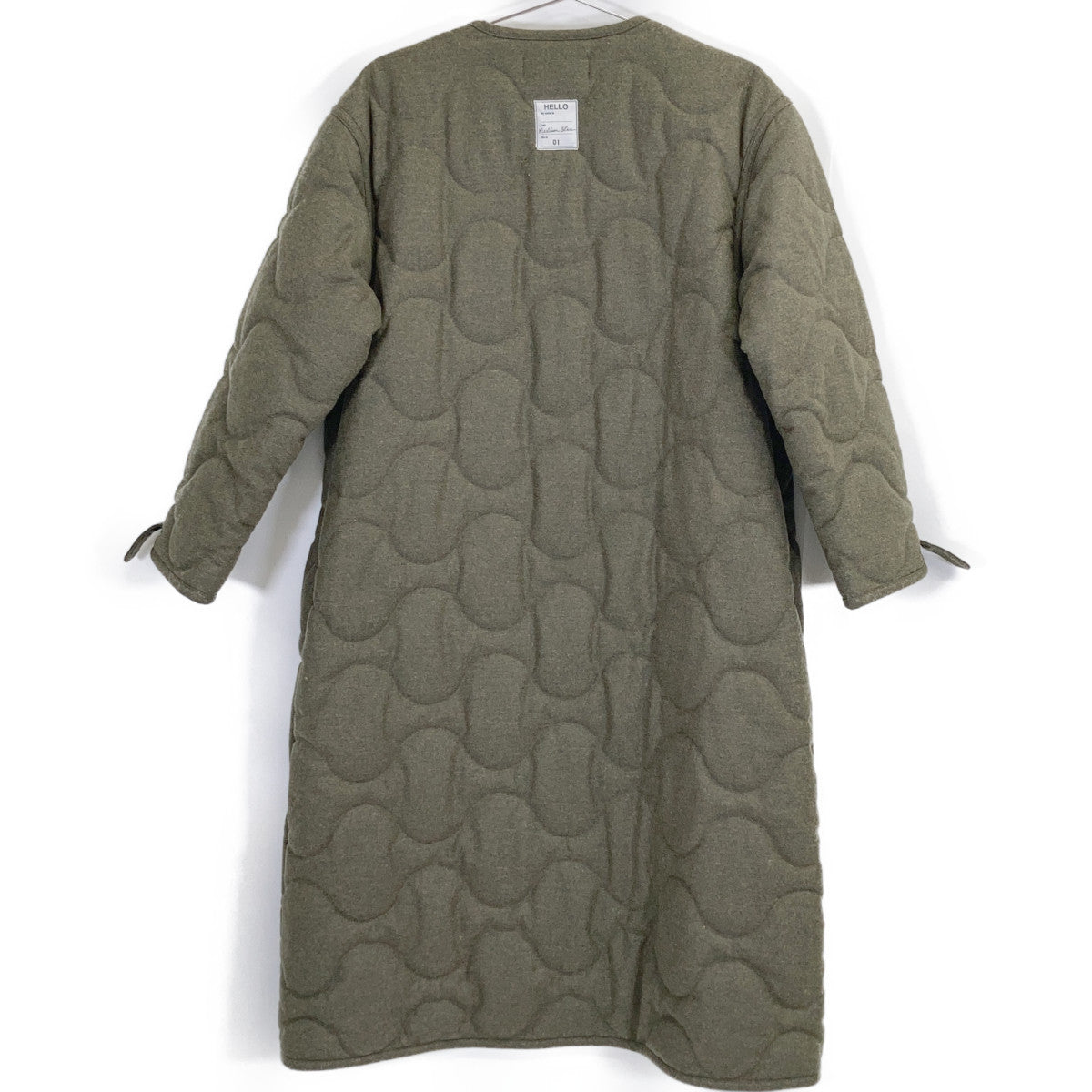 MADISON BLUE MB194-2028 Khaki Wool x Nylon Front Ribbon Flannel Quilted Coat