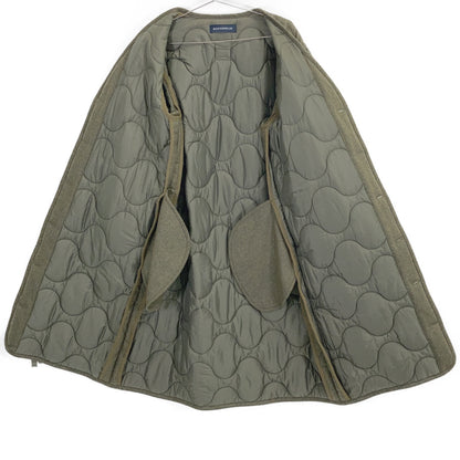 MADISON BLUE MB194-2028 Khaki Wool x Nylon Front Ribbon Flannel Quilted Coat