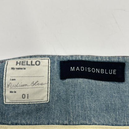 MADISON BLUE 马迪逊蓝 MB174-6712 水洗蓝棉质侧拉链喇叭长款牛仔半身裙