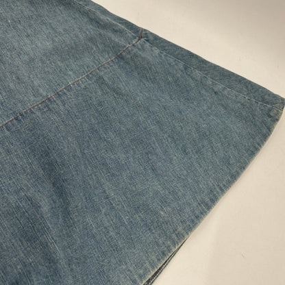 MADISON BLUE 马迪逊蓝 MB174-6712 水洗蓝棉质侧拉链喇叭长款牛仔半身裙