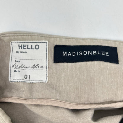 MADISON BLUE Madisonblue MB171-6712 米色 棉质 侧边拉链 反面缎面 超长喇叭裙 半身裙