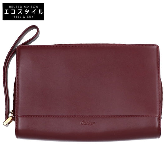 Cartier Must Line Embossed Logo Calf Leather Second Bag Clutch Bag