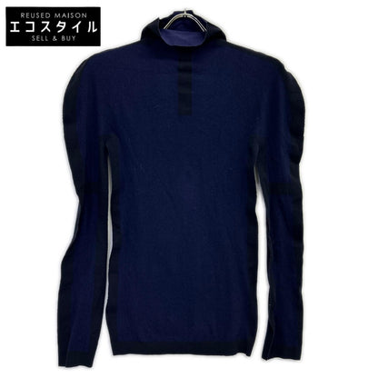 ISSEIMIYAKE A.POC イッセイミヤケエイポック 【INSIDE】IM03KK321 パープル×ブラック コットン混 バイカラー ハイネックニットソー トップス