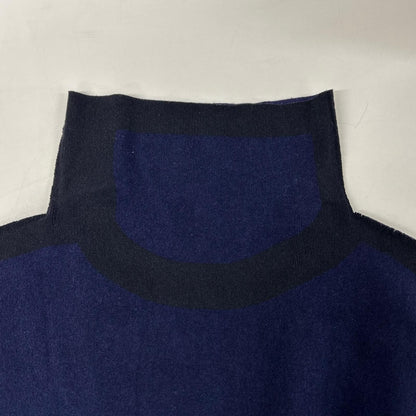 ISSEIMIYAKE A.POC イッセイミヤケエイポック 【INSIDE】IM03KK321 パープル×ブラック コットン混 バイカラー ハイネックニットソー トップス