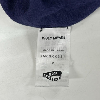 ISSEIMIYAKE A.POC イッセイミヤケエイポック 【INSIDE】IM03KK321 パープル×ブラック コットン混 バイカラー ハイネックニットソー トップス