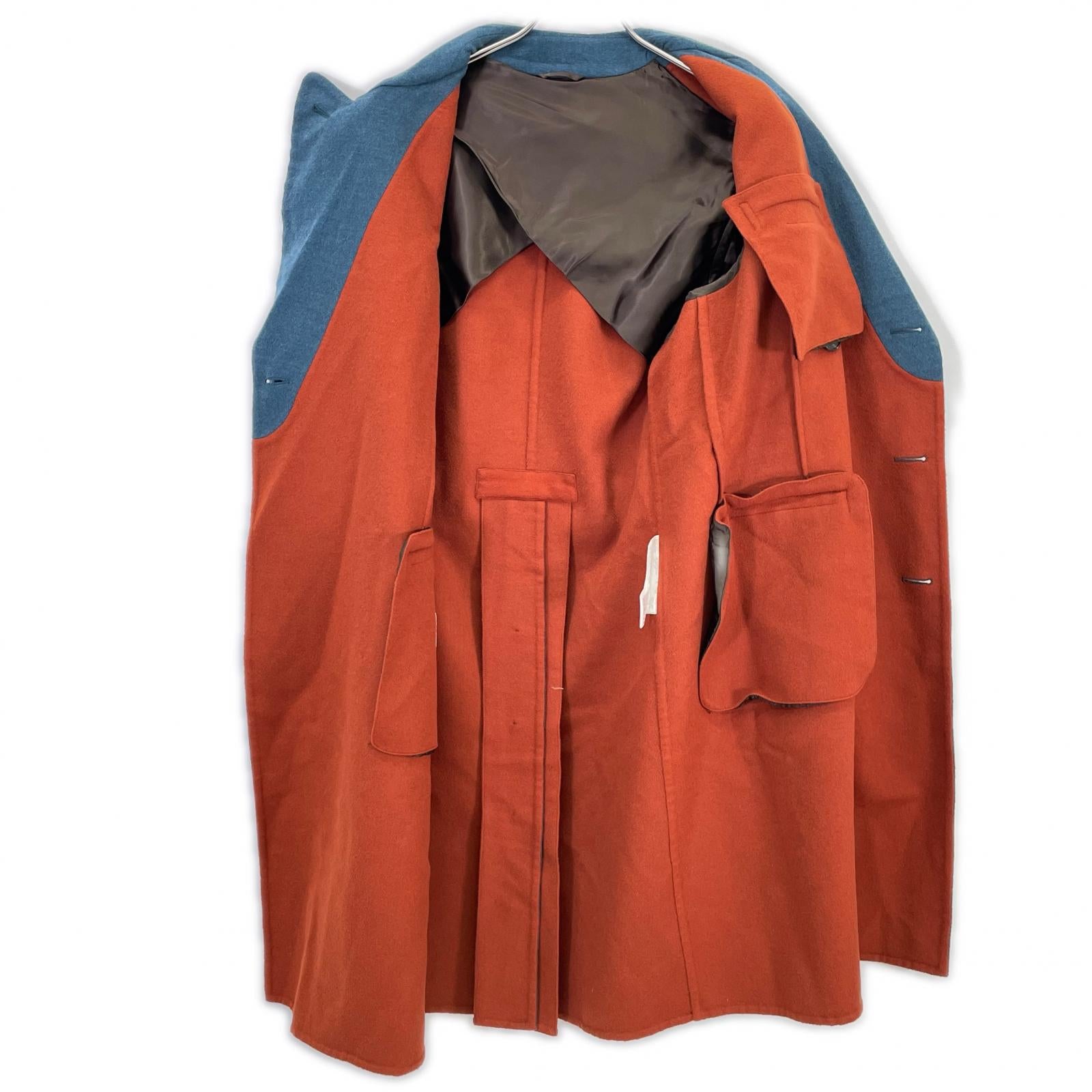 Belvest ベルベスト 【ﾄｩﾓﾛｰﾗﾝﾄﾞ別注】PT23DBA ﾈｲﾋﾞｰ系 ｳｰﾙ ﾀﾞﾌﾞﾙﾌﾞﾚｽﾄ ﾁｪｽﾀｰｺｰﾄ コート 48
