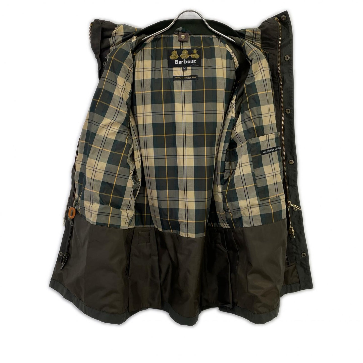Barbour 1602109 Khaki 3-Warrant Oiled Bedale Hooded Jacket M