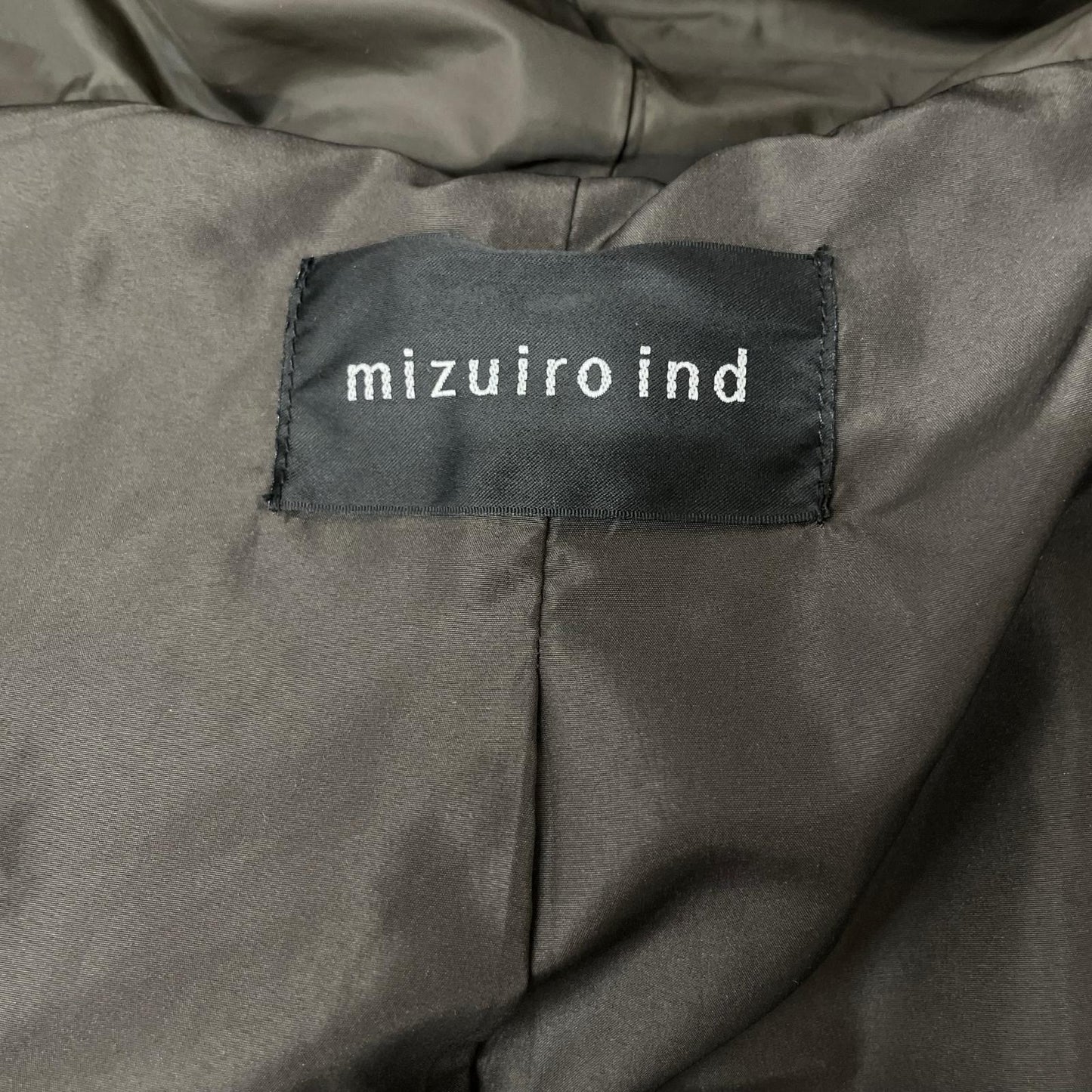 mizuiro ind ミズイロ インド ブラウン ショールカラー ドレープライトダウンコート コート