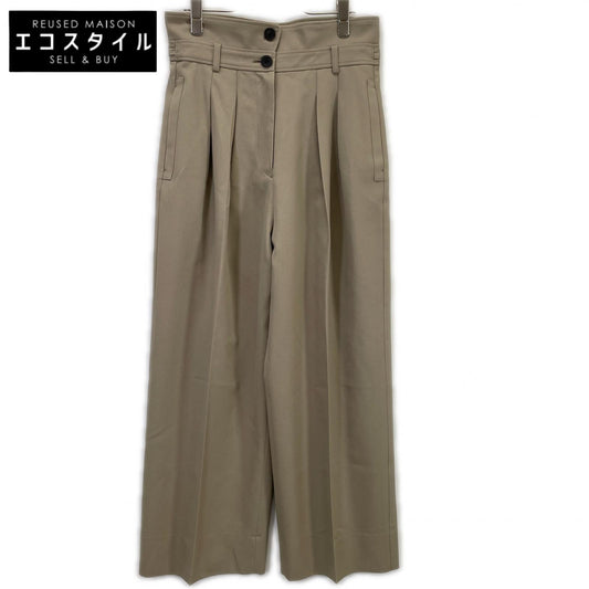 deres デレス DER23AW-PT-003 ベージュ ウール ハイウエスト 2タックワイドパンツ ボトムス