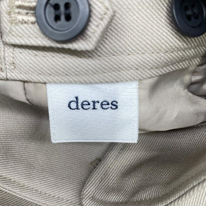 deres デレス DER23AW-PT-003 ベージュ ウール ハイウエスト 2タックワイドパンツ ボトムス