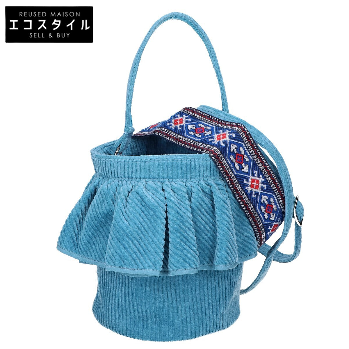 setsuko sagittaire SCI-039 CITY Corduroy Frill Design Bucket Handbag