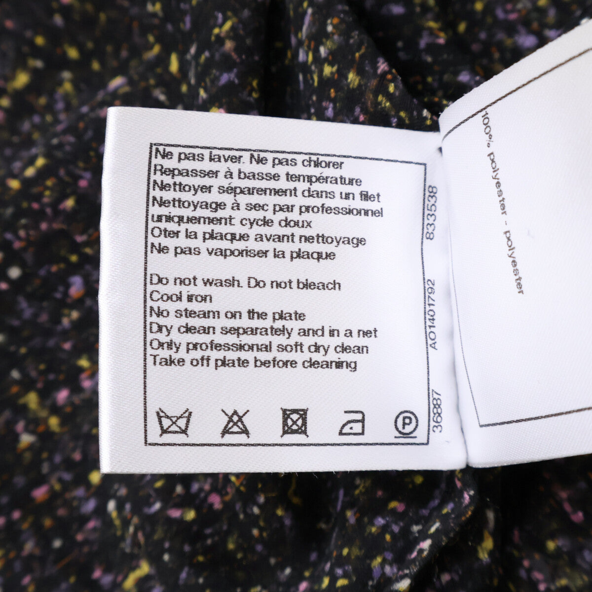 CHANEL P59903V45314 Cuffs Coco Mark Turtleneck Shaggy Long Sleeve Top
