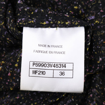 CHANEL P59903V45314 Cuffs Coco Mark Turtleneck Shaggy Long Sleeve Top