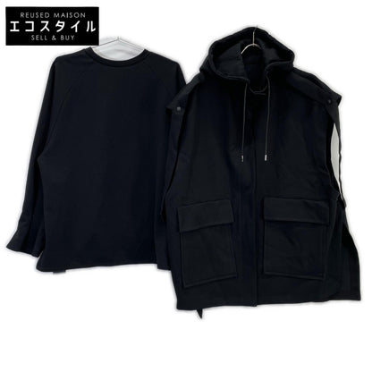 ADORE 531-1150215 Black Dry Ponte Hooded Layered Blouson Jacket