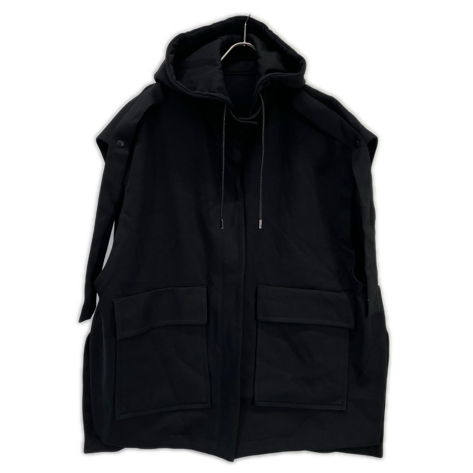 ADORE 531-1150215 Black Dry Ponte Hooded Layered Blouson Jacket
