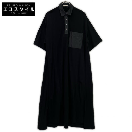LE PHIL 534-0140409 Black One-Pocket Polo Shirt Dress