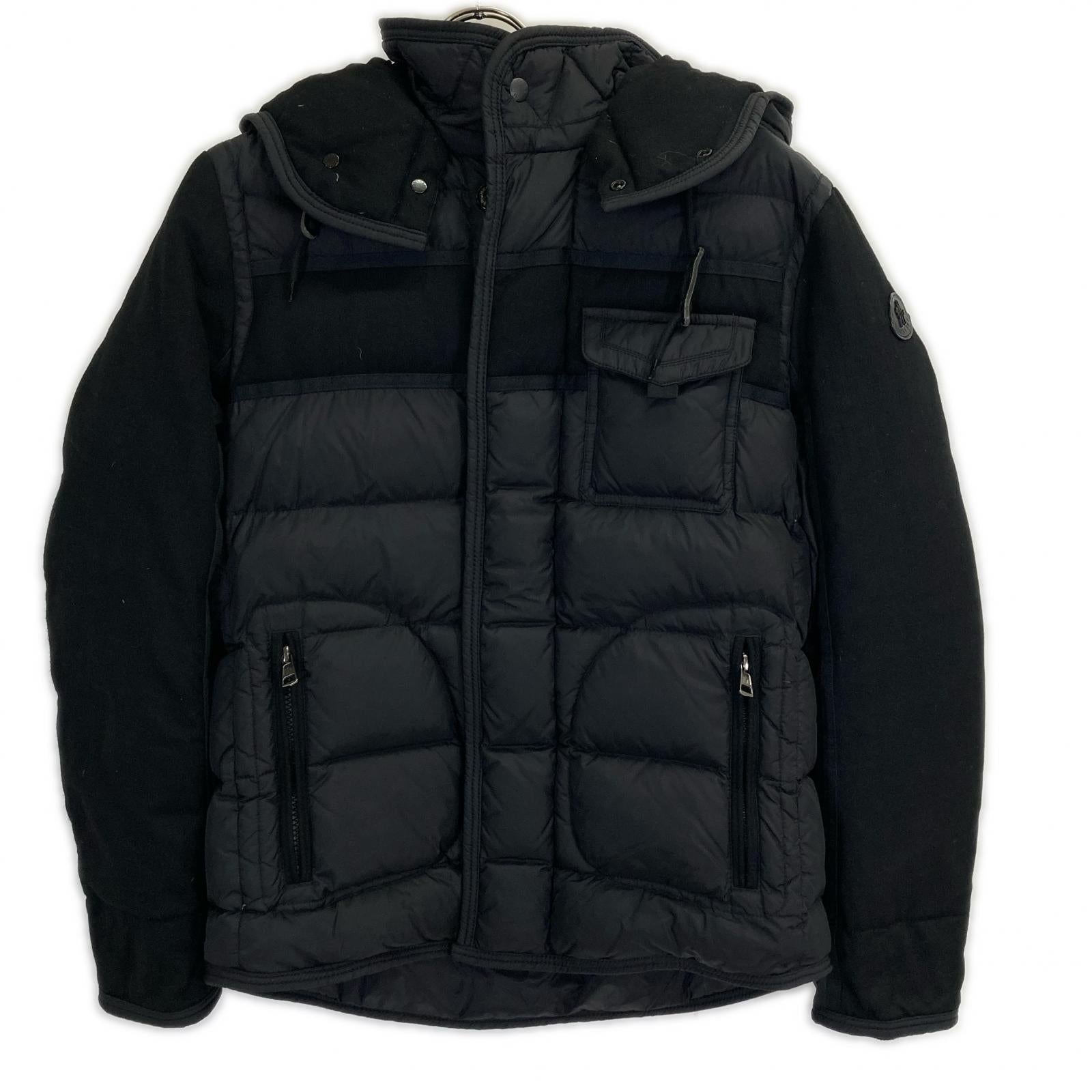 MONCLER モンクレール RYAN ナイロンxウール切替 フーテッドダウンジャケット ジャケット