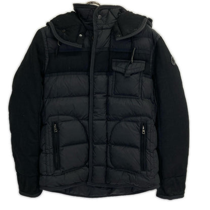 MONCLER モンクレール RYAN ナイロンxウール切替 フーテッドダウンジャケット ジャケット