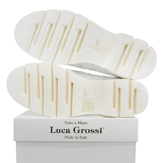 Luca Grossi ルカグロッシ 新品同様 編み込み ローファー シューズ レディース レザー ホワイト 36 K356M シューズ