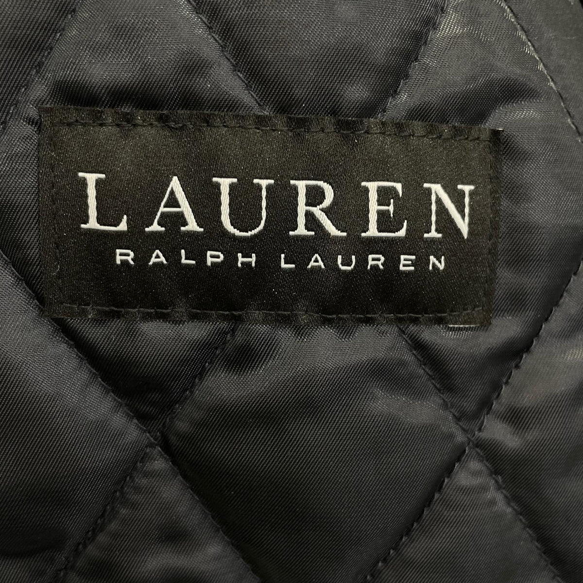 LAUREN RALPH LAUREN 劳伦拉尔夫劳伦 海军蓝羊毛混纺格纹双排扣短款大衣 大衣 未提及