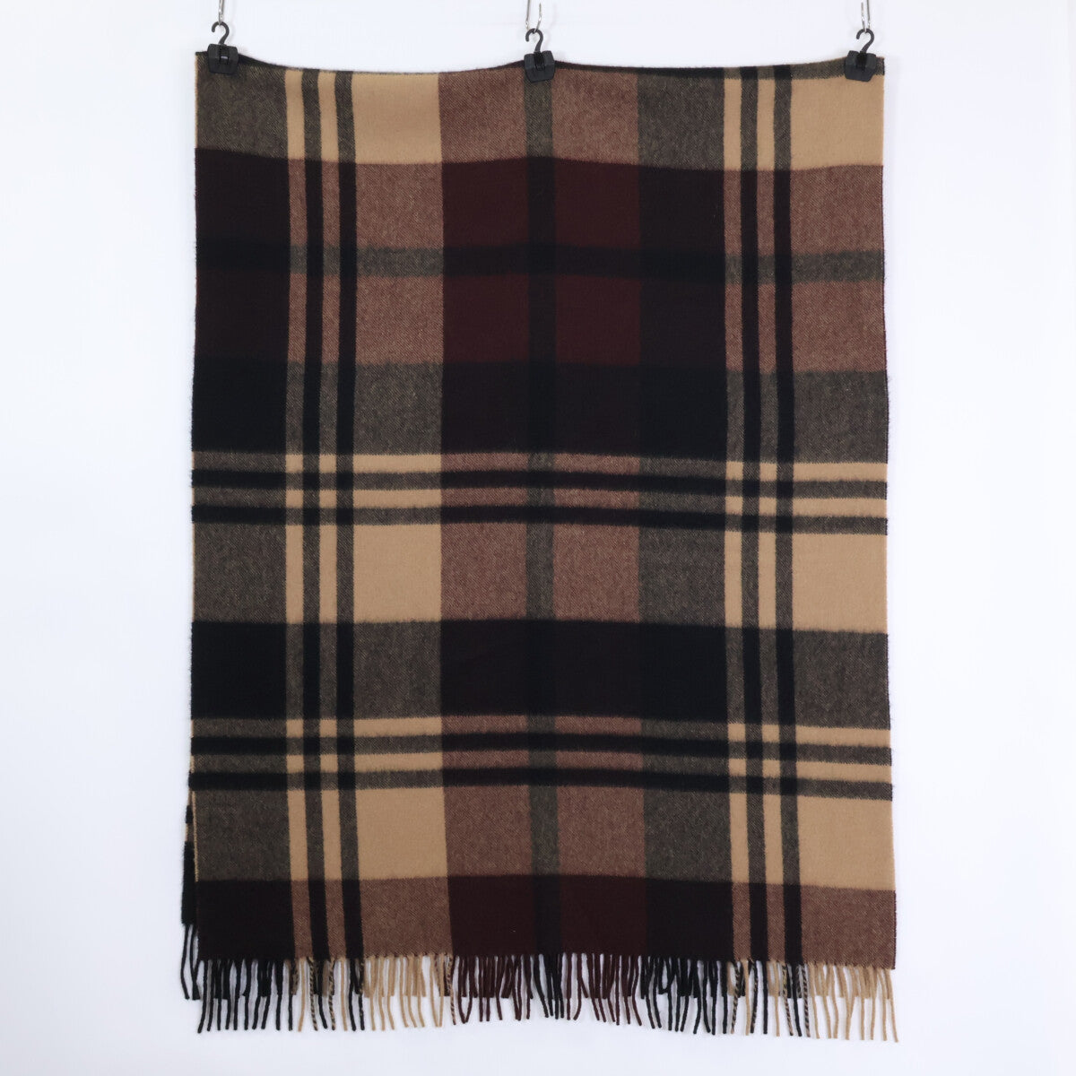 UNITED ARROWS ユナイテッドアローズ別注 1736-343-3180 チェック柄 カシミヤ フリンジ マフラー レディース
