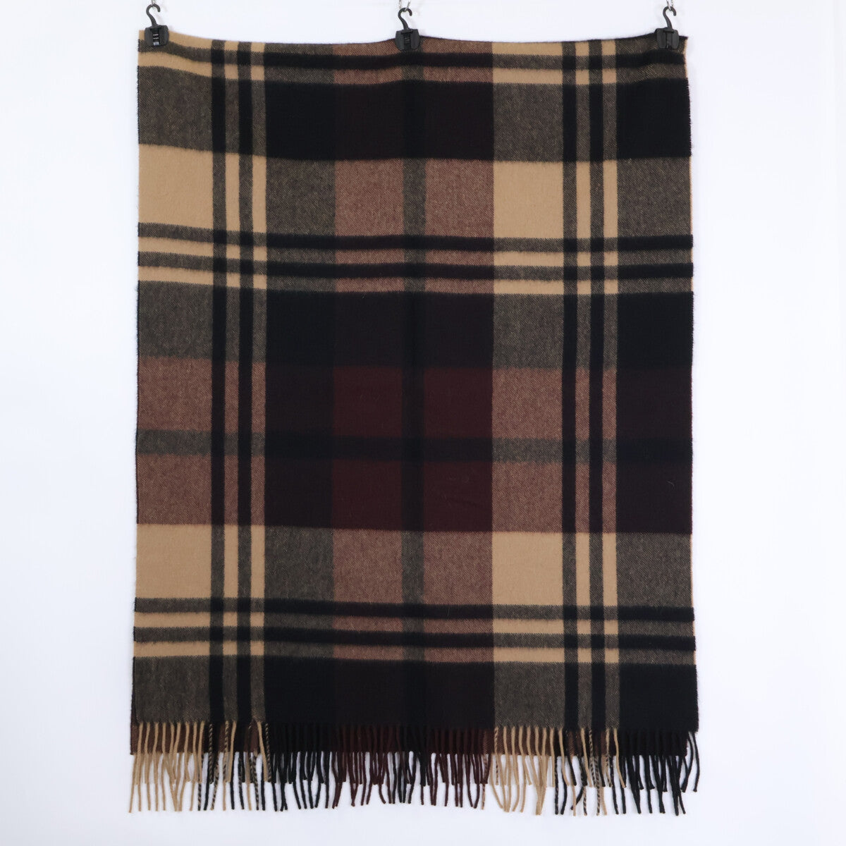 UNITED ARROWS ユナイテッドアローズ別注 1736-343-3180 チェック柄 カシミヤ フリンジ マフラー レディース