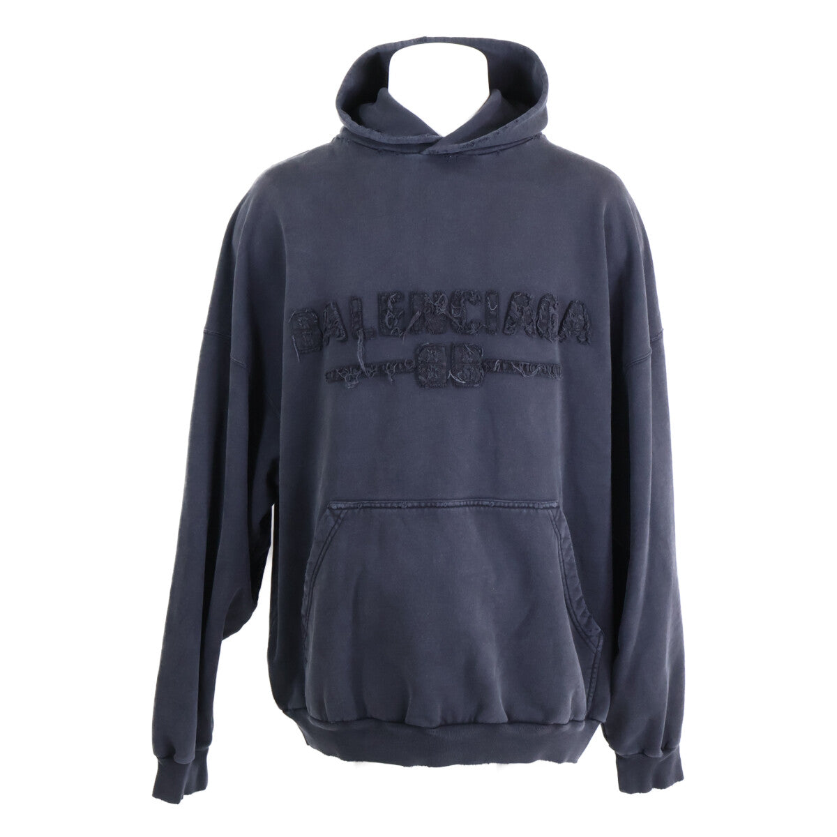 BALENCIAGA 巴黎世家 【全新/国内正品】821861 TSVA 正面Logo做旧连帽衫套头衫上衣