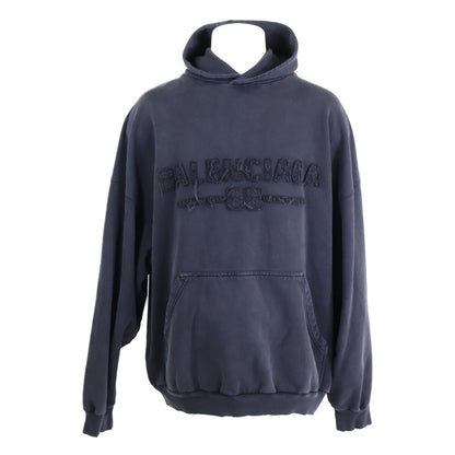 BALENCIAGA 巴黎世家 【全新/国内正品】821861 TSVA 正面Logo做旧连帽衫套头衫上衣