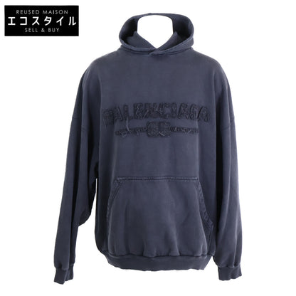 BALENCIAGA 巴黎世家 【全新/国内正品】821861 TSVA 正面Logo做旧连帽衫套头衫上衣