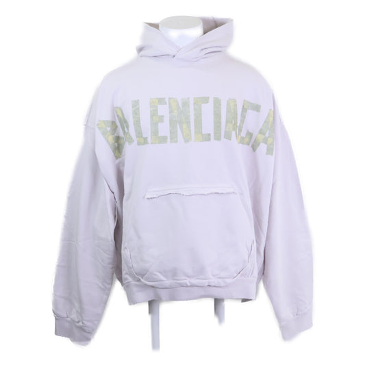 BALENCIAGA バレンシアガ 【新品同様/国内正規/23SS】744441 T0VB1 Tape Type Ripped Pocket Hoodie テープロゴ プルオーバー パーカー トップス