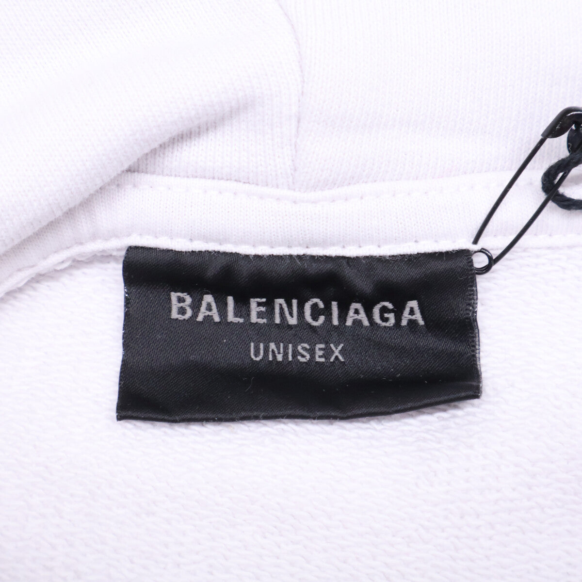 BALENCIAGA バレンシアガ 【新品同様/国内正規/23SS】744441 T0VB1 Tape Type Ripped Pocket Hoodie テープロゴ プルオーバー パーカー トップス