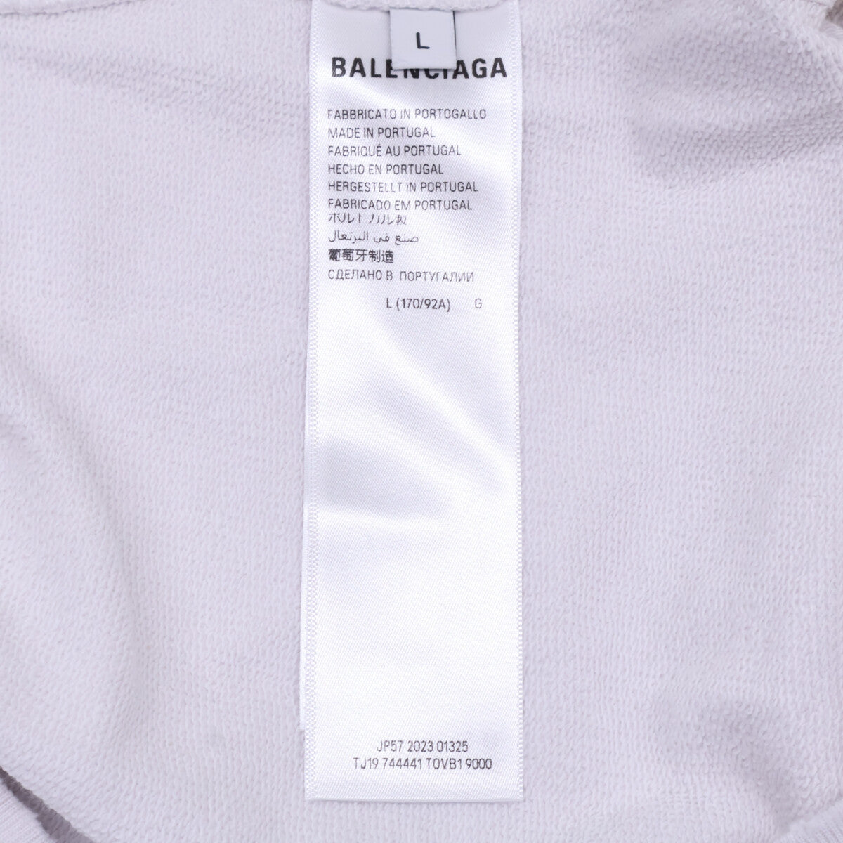 BALENCIAGA バレンシアガ 【新品同様/国内正規/23SS】744441 T0VB1 Tape Type Ripped Pocket Hoodie テープロゴ プルオーバー パーカー トップス