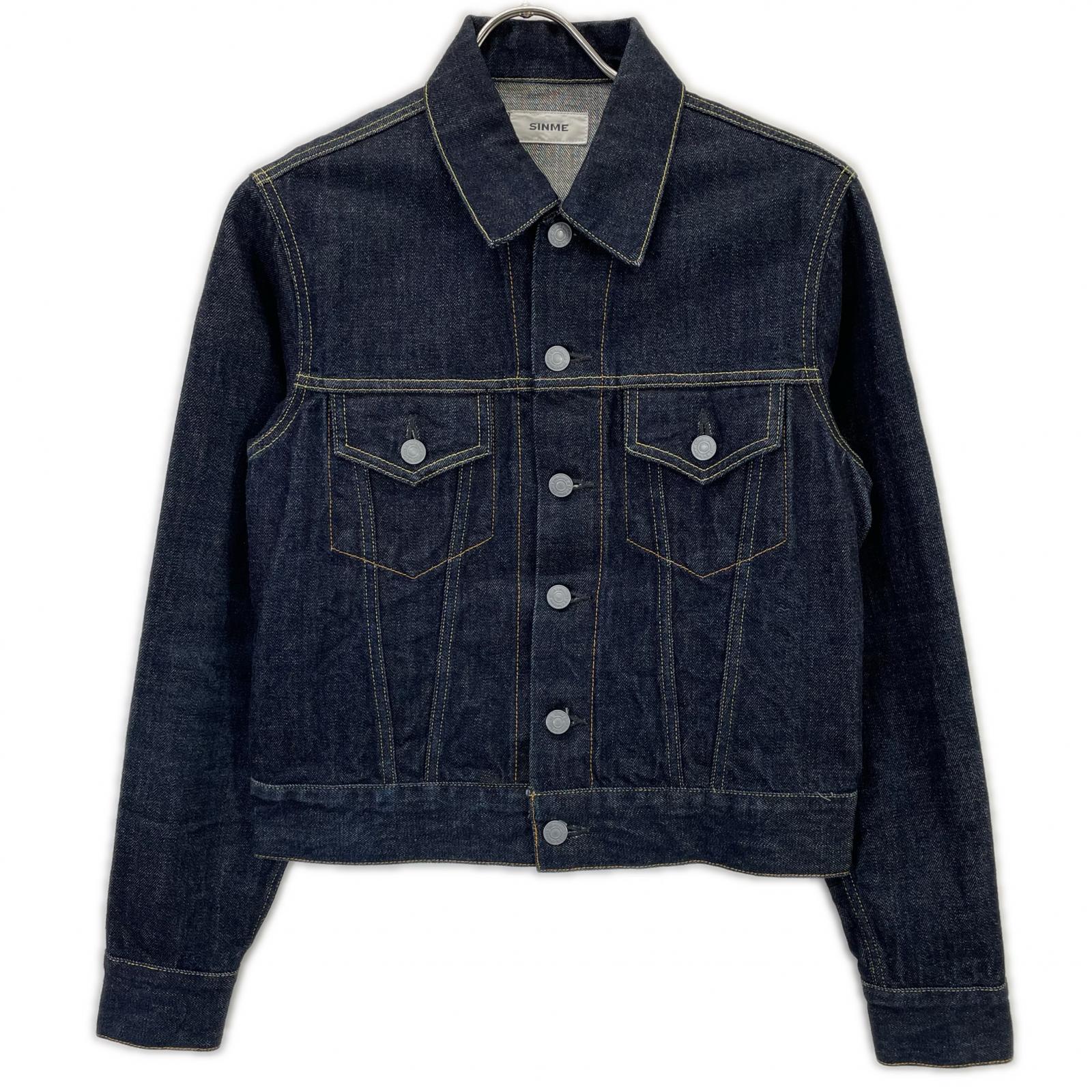 SINME シンメ S702 インディゴ ワンウォッシュ 13ozオーガニックコットン 3rdタイプ クロップド セルビッジデニムジャケット ジャケット