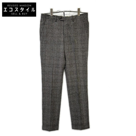 Grey Glen Check Super 100's Slacks Bottoms 46 Men's