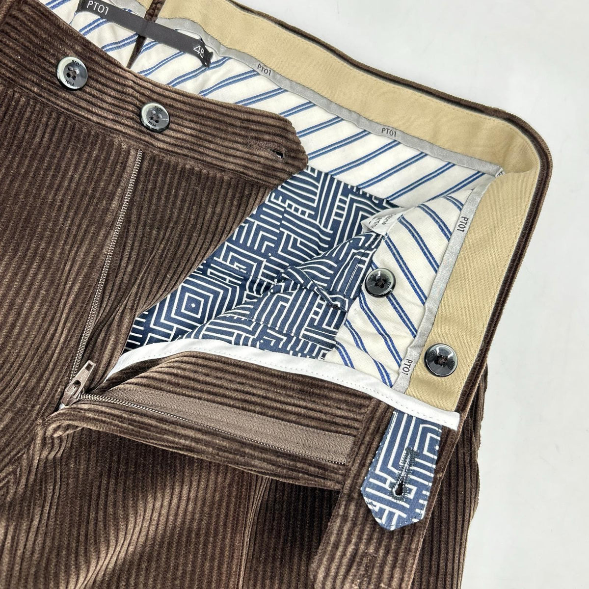 PT01 ピーティーゼロウーノ dark brown corduroy slacks bottoms