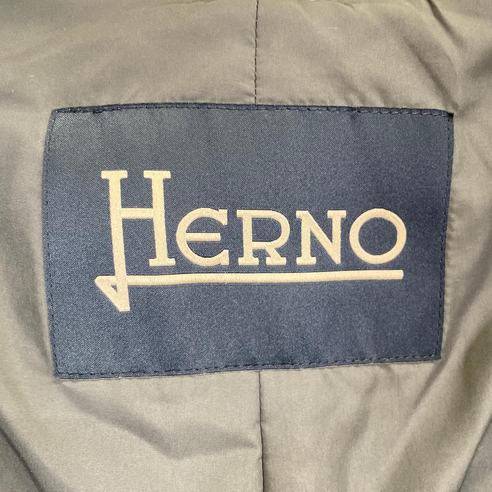 HERNO 赫尔诺 CA0025U 灰色 羊毛尼龙 隐式开襟立领大衣 大衣