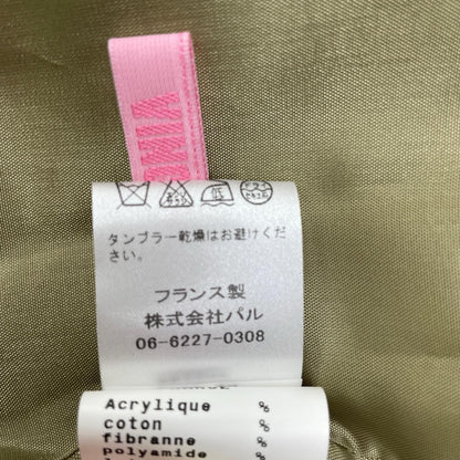 米色 亚麻100% 复古面料 无领大衣 大衣 40 女式