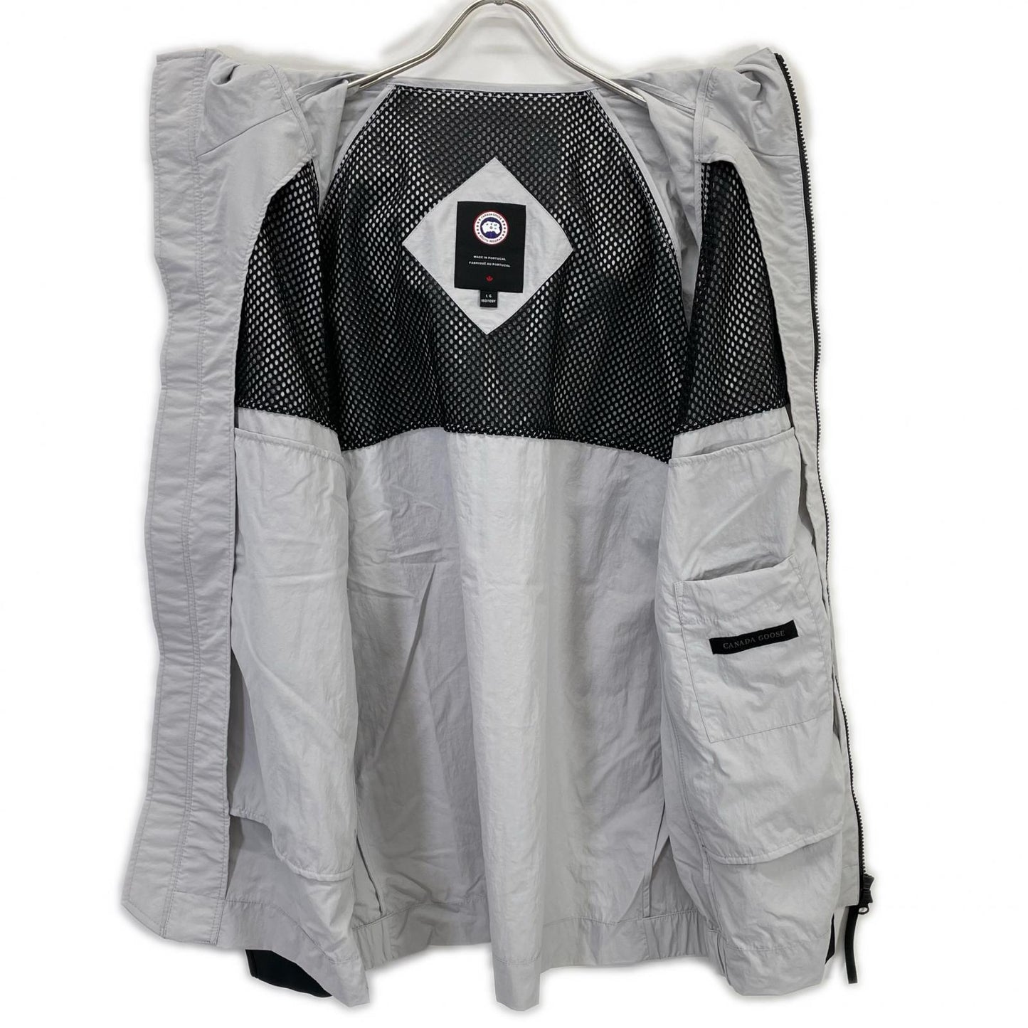 2440MB Black Label Faber Hoodie/ﾌｪｰﾊﾞｰﾌｰﾃﾞｨ ｸﾞﾚｰ W-ZIP ﾅｲﾛﾝﾌｰﾃﾞｨｼﾞｬｹｯﾄ トップス L メンズ