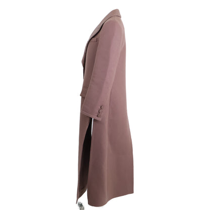 FENDI Fendi Excellent Condition/Domestic Authorized/21AW FF8817AHL2 Lamb Leather-Trimmed Wool Felt Chester Coat