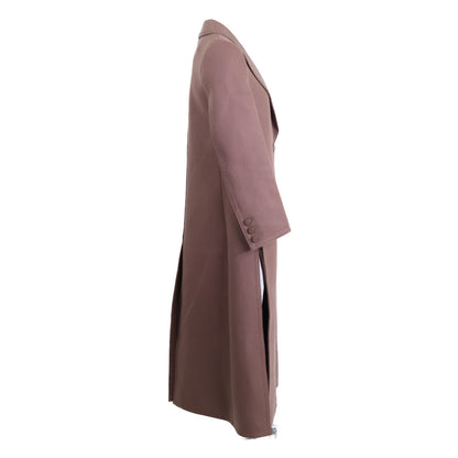 FENDI Fendi Excellent Condition/Domestic Authorized/21AW FF8817AHL2 Lamb Leather-Trimmed Wool Felt Chester Coat