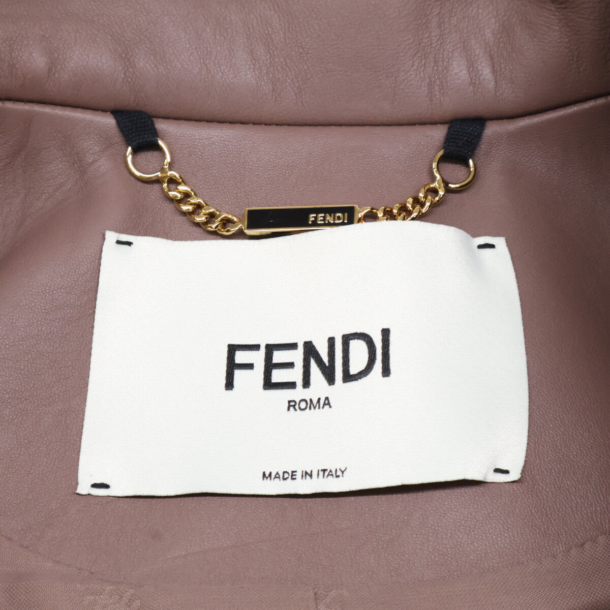 FENDI Fendi Excellent Condition/Domestic Authorized/21AW FF8817AHL2 Lamb Leather-Trimmed Wool Felt Chester Coat